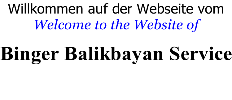 Willkommen auf der Webseite vom Welcome to the Website of  Binger Balikbayan Service